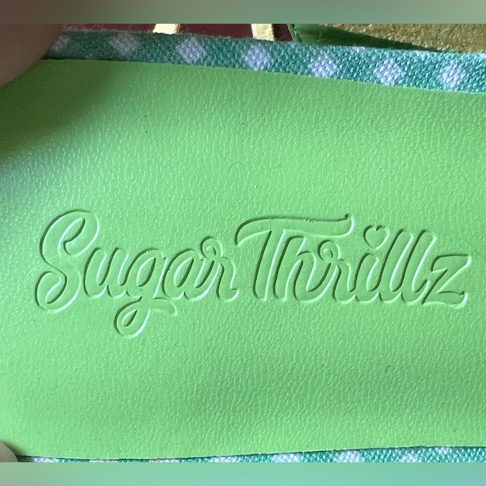 Dollskill NEW Sugar Thrillz Sour Hour Green Gingham Lemon Platform Heels Size 11 - Picture 12 of 16